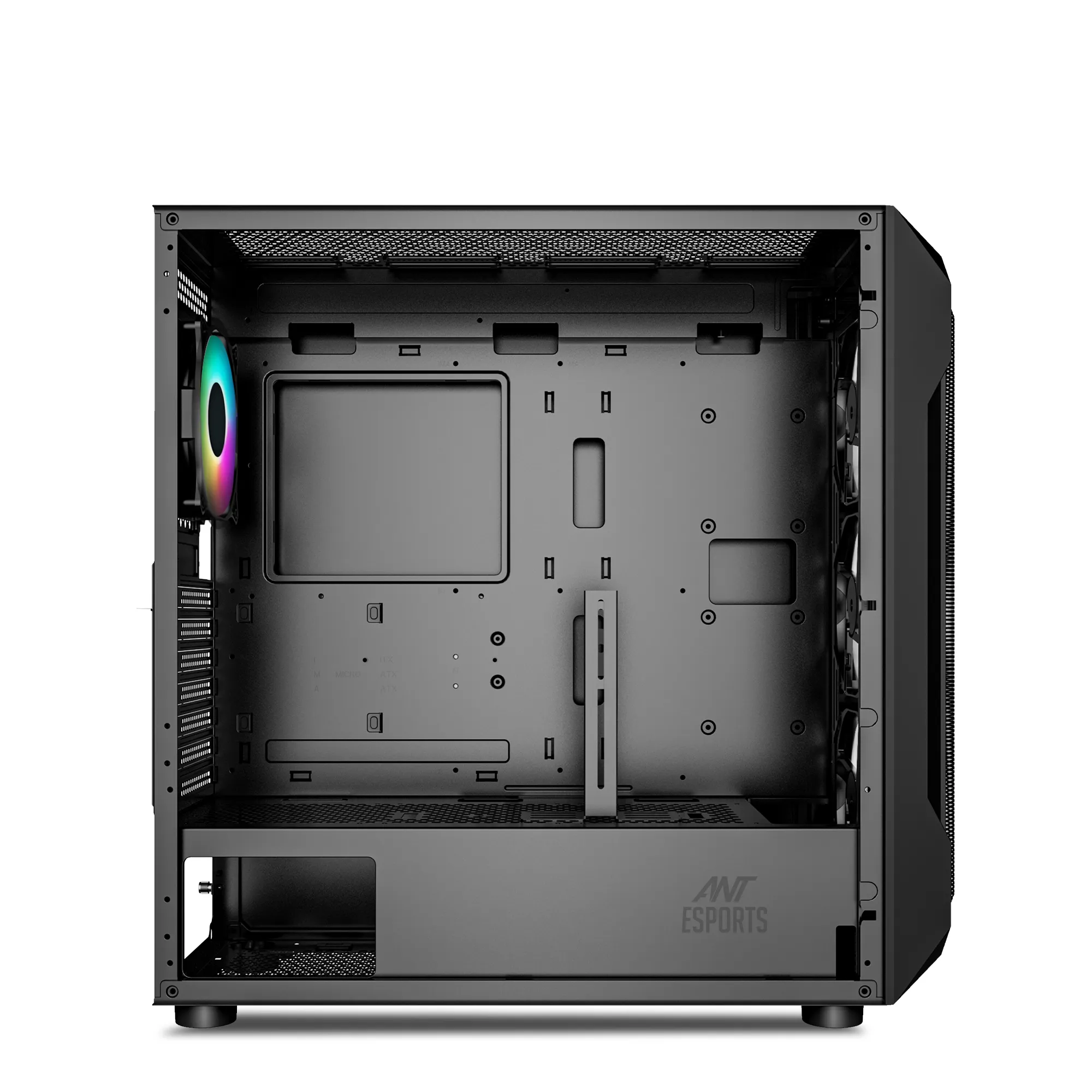 Ant Esports Gaming Cabinet ICE-410TG Black Type-c view 5